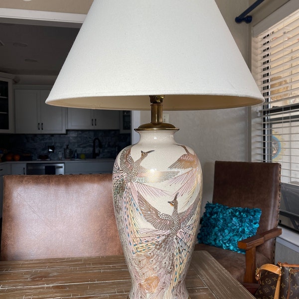 Vintage lamp peacock lamp