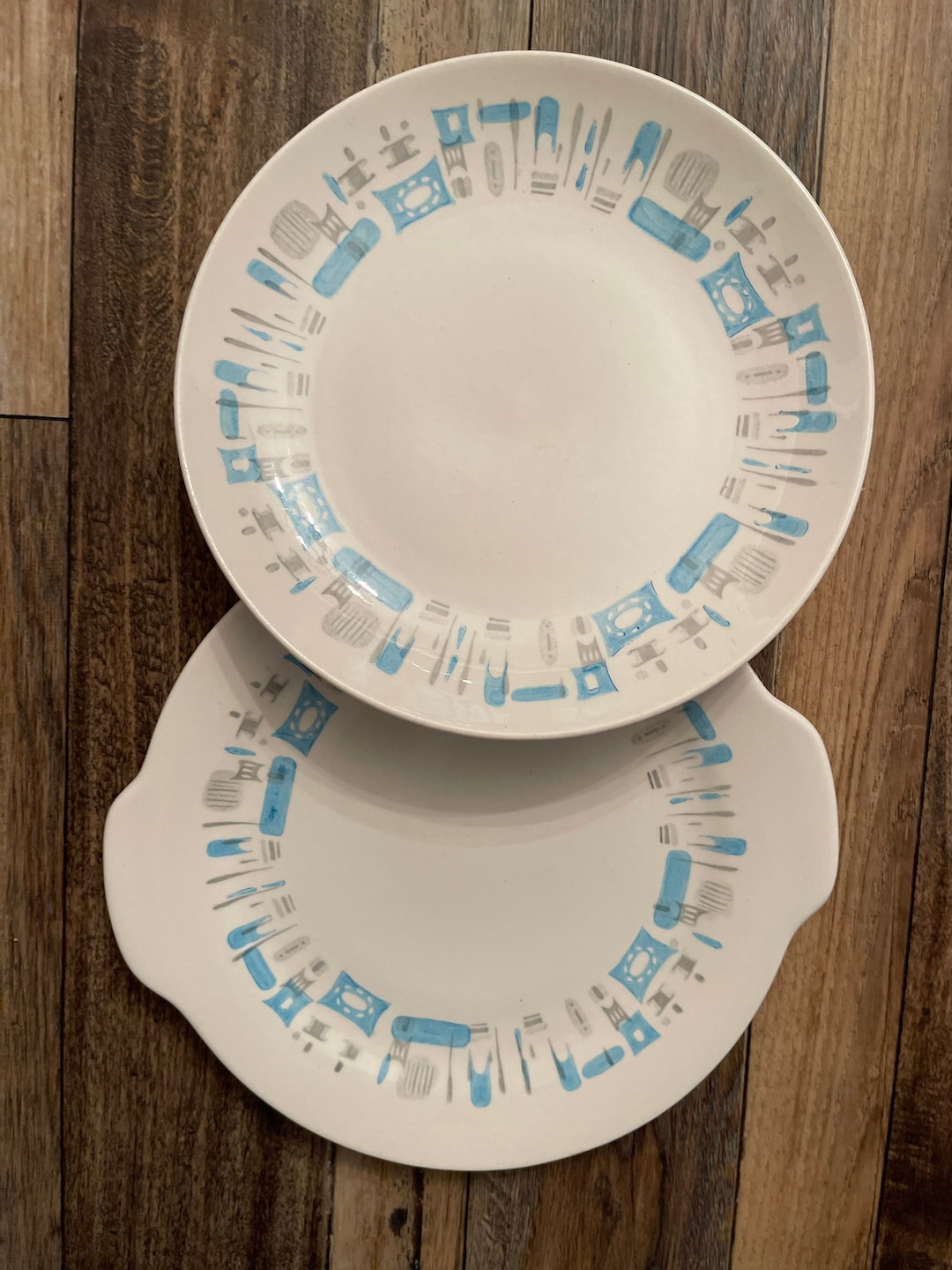 Vintage Royal China Blue Heaven Plate and Cake Plate Tab Etsy