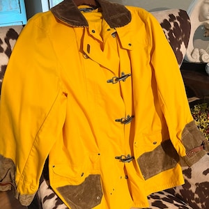 Vintage Polo Ralph Lauren Toggle Coat Yellow Fireman Jacket Size