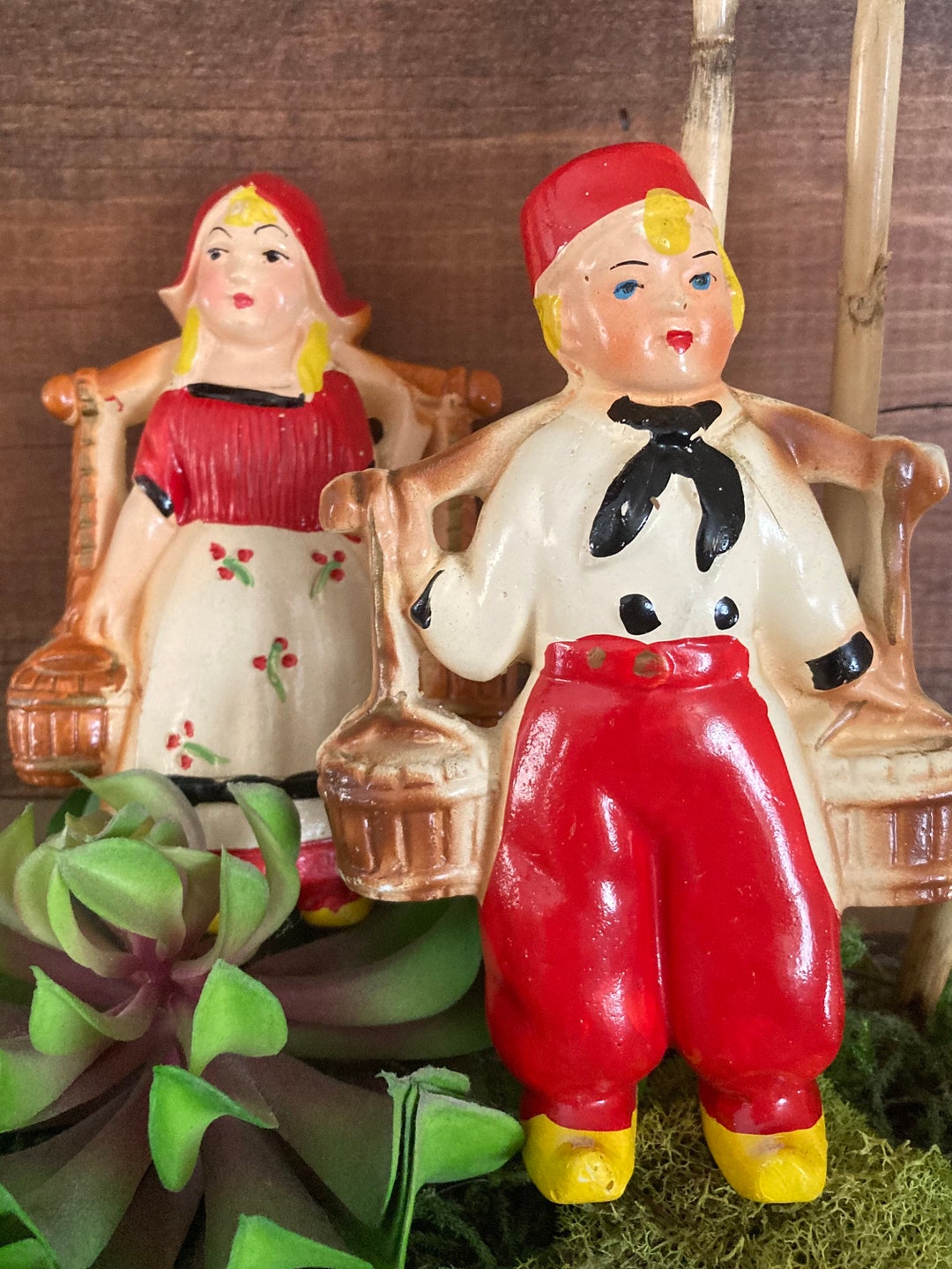 Vintage Dutch Boy and Girl Chalkware - Etsy