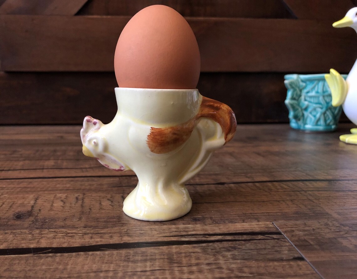 Vintage antique egg cup ceramic yellow chicken 2.5 t Etsy