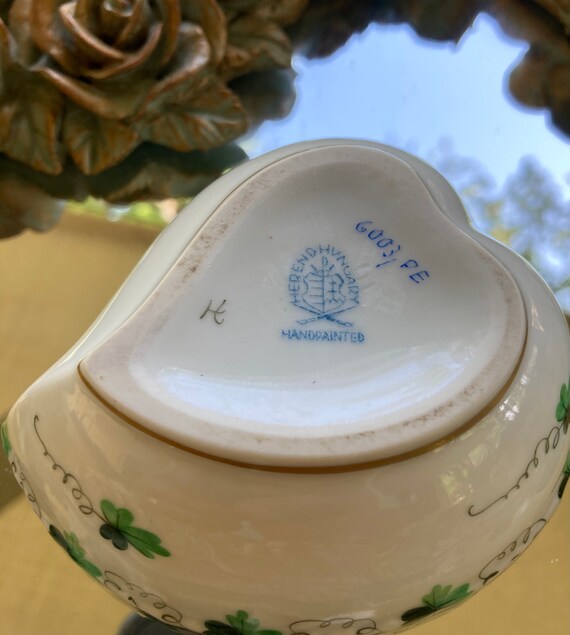 Vintage Herend Hand Painted Jewelry Box Holder Gem