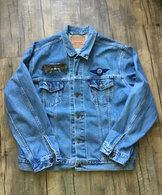 Vintage Denim Jacket Levis Harley Davidson USA XL