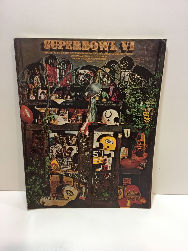 Vintage Superbowl VI Dallas Cowboys vs Miami Dolphins 1972 Game Day Program