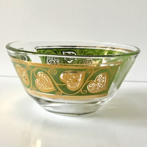 Vintage glass bowl culver design glass USA nut bowl