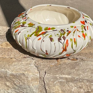 Vintage Mod Bowl vase ceramic pottery Vase Atlantic Mold 12”diameter