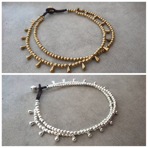 Double Chain Drop Metal Beaded Chain Anklet, Women Anklet, Chain Anklet ...