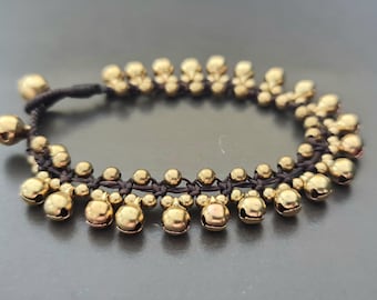 Messing Perlen Glocken Frauen Schmuck handgemachte Fußkettchen Armbänder, Perlen Armband, Messing Fußkettchen, Frauen Fußkettchen, Glocken Armbänder, Tanzen