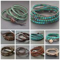 Gemstone  Brown Leather Wrap Bracelet/Anklet,Leather Wrap, Unisex Bracelet, Men Bracelet, Women Bracelet product logo