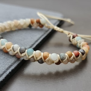 4 mm runde Steinperlen Kreuz Armband Fußkettchen, Perlen Fußkettchen, Frauen Fußkettchen, Steinperlen, Geschenk Fußkettchen