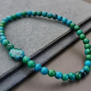 Chrysocolla Oval Unisex Jewelry Elastic Bracelet, Women Bracelet, Chrysocolla Bracelet, Wrap Bracelet