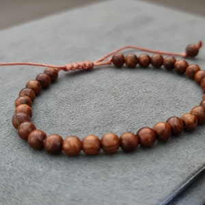 5 mm Unisex Wood Beads  Adjustable Bracelet, Women Bracelet,Beaded Bracelet