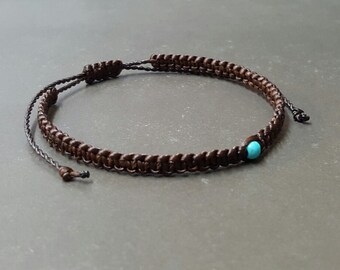 Handmade Friendship Bracelet Single Turquoise