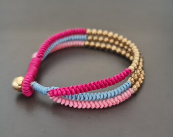 Triple  Snake  Knot Brass Bracelet Anklet