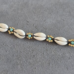 4mm Stone Flower Shell Beads Bohemian  Bracelet Anklet Women Jewelry, Beaded Bracelets, Women Anklets, Bells bracelet, Beaded Bracelet