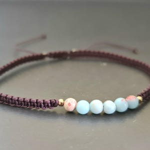 Handmade Adjustable 4mm Natural Stone  Hobo Jewelry Bracelet Anklet, Unisex Bracelet, Women Anklet