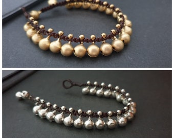 Jingling Jingling Silver Brass Beads Bell Bracelet Anklet (BA01 / BA02)