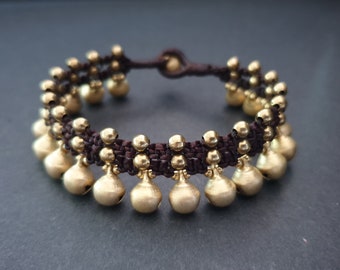 Frauen Tanz Jinling Messingglocken Frauen Schmuck Armband Fußkettchen, Frauen Fußkettchen, Unisex Armband, Glocken Armband, Perlen Armband, Messing Glocke