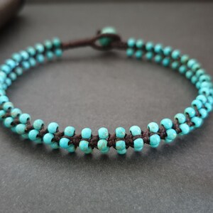 Mini Turquoise Woven Anklet Bracelet, Beades Anklet, Beads Bracelet, Women Anklet image 5