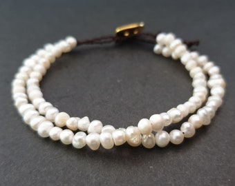 Double  Chain  Pearl  Bracelet , Beads Bracelet