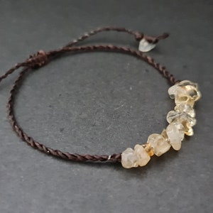 Chip Citrine Stone   Anklet Bracelet, Beaded Anklet, Chain Bracelet, Women Anklet,