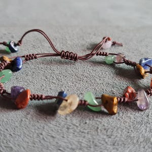 Chakra Stein verstellbare Unisex Armband Fußkettchen, Perlen Armbänder, Steinarmband, Geschenke für Mädchen