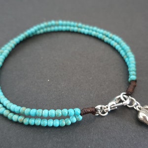 Mini Turquoise Beads Chain  Silver  Elephant Anklet, Beaded Bracelets, Chain Anklets, Stone Bracelets, Women Anklets, Turquoise Anklets