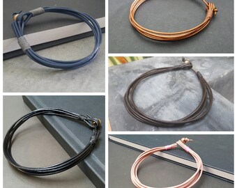 Hippie Leather Anklet Bracelet: 1.5mm Round, Brass Bead