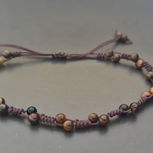 Boho verstellbar 4 mm Stein Armband Fußkette Frauen Schmuck, Mädchen Armbänder, Geschenk Armbänder, Frauen Fußkettchen