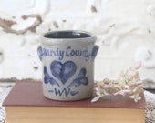 Vintage Rowe Pottery Crock, Small Salt Glazed Crock, Hardy Country WV Crock, Country Home Decor