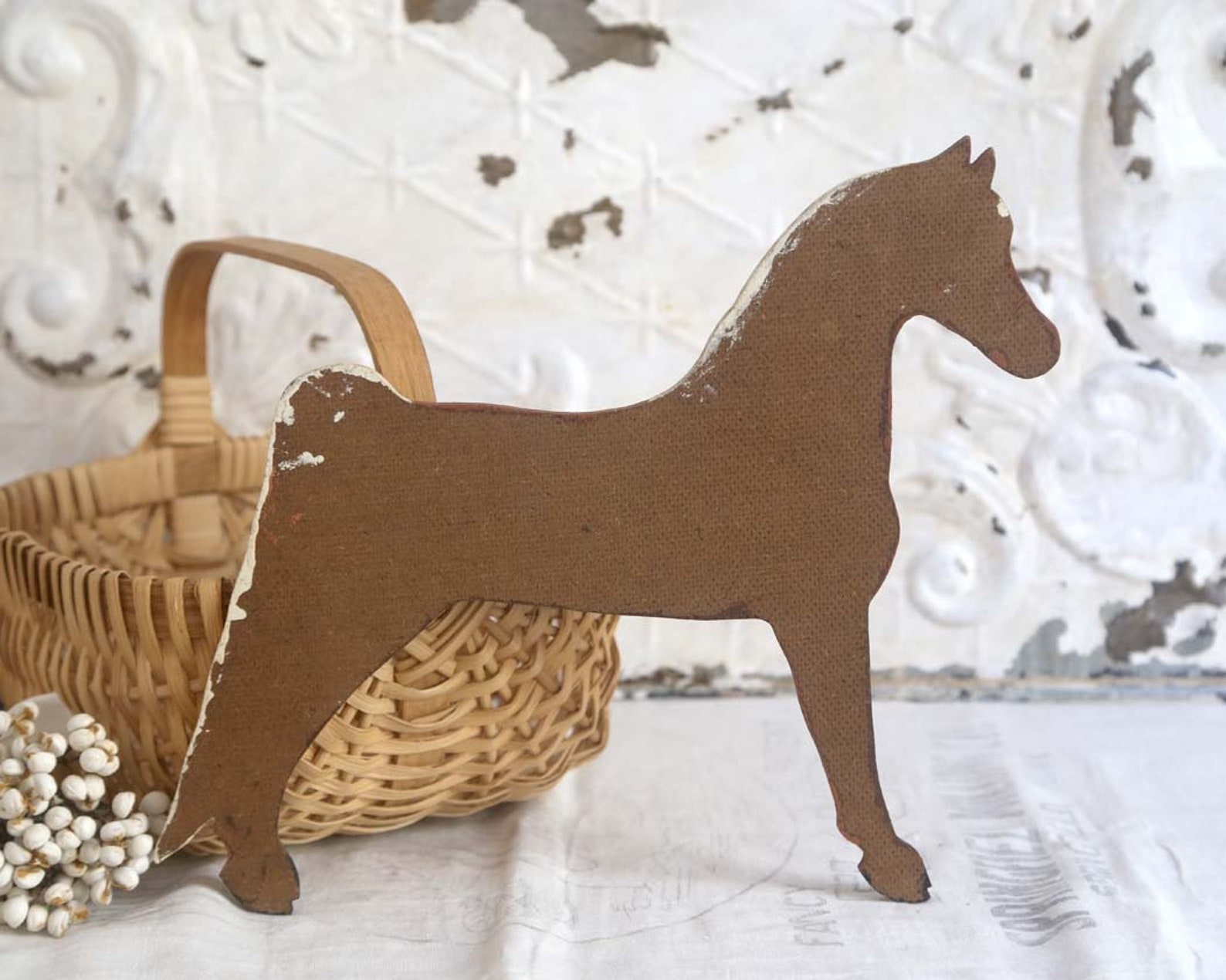 Vintage Wood Horse Wooden Horse Wall Art Painted Wooden | Etsy