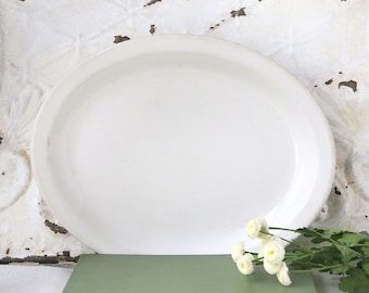 Vintage Ironstone Platter, Homer Laughlin Platter, White Ironstone Platter