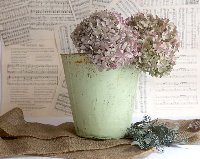 Vintage Sap Bucket Rustic Sap Bucket Green Sap Bucket Etsy