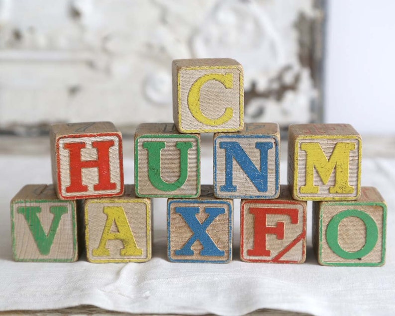 vintage wooden blocks