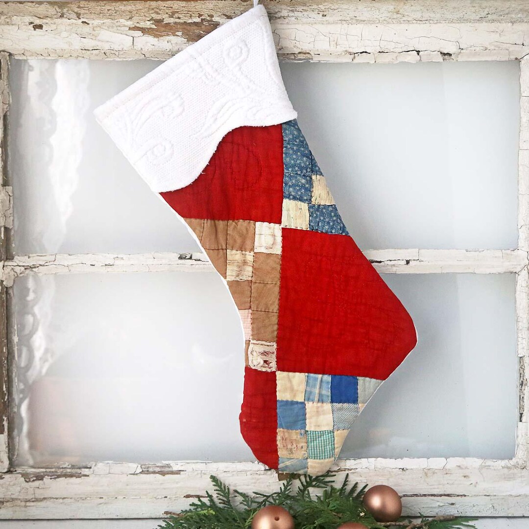 Holiday Time Plush Christmas Stocking - Red & White Holiday Time Plush Christmas Stocking - Red & White