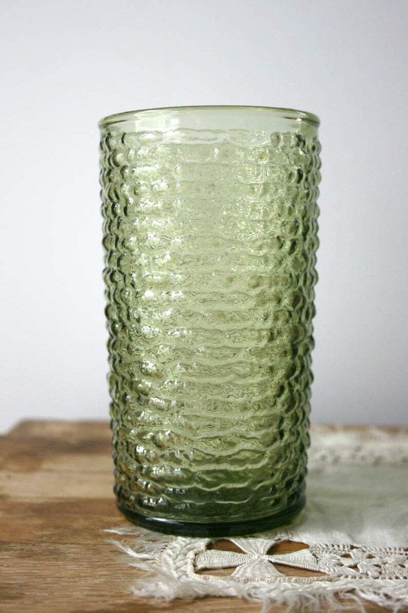 Vintage Green Drinking Glasses Anchor Hocking 12 oz avocado Etsy