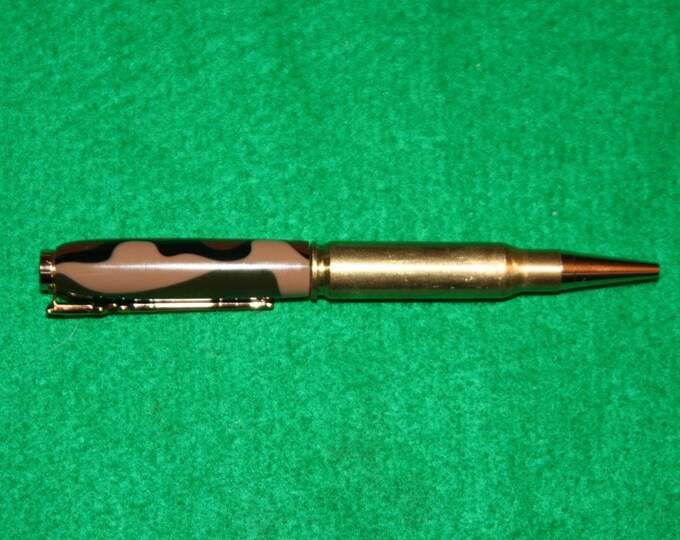 Bullet Pen, Woodland Camo Pen, 30 Caliber Pen, Gift for Hunter, Real