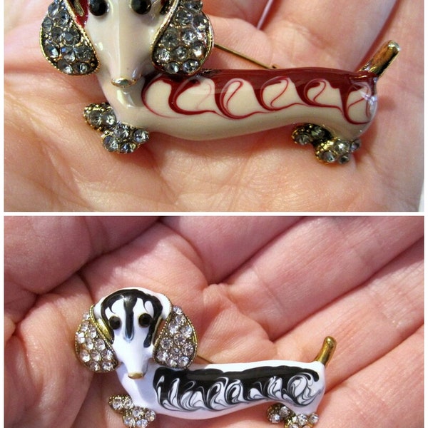 Dachshund Pin Wiener Dog Brooch~Enamel