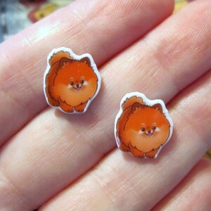 Pomeranian Earrings Dog~Resin~Hypoallergenic