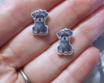 Schnauzer Earrings Dog~Resin~Hypoallergenic