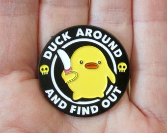 Duck with Knife Pin ~ Duck Around ~ Hard Enamel