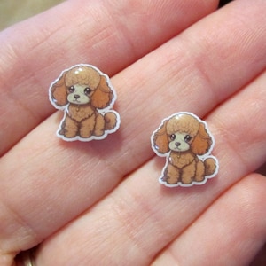 Poodle Earrings Dog~Resin~Hypoallergenic
