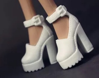 Fashion doll size platform shoes, fits most 11.5” dolls, BJD, ankle strap, doll shoes, OOAK