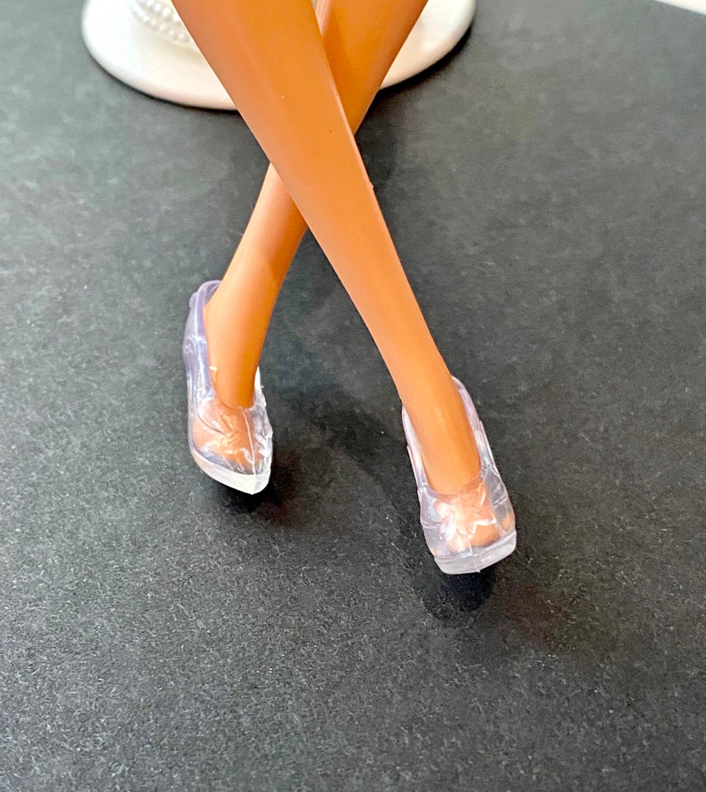 Crystal Fits Barbie shoes 2 pair pumps glass slippers Blue