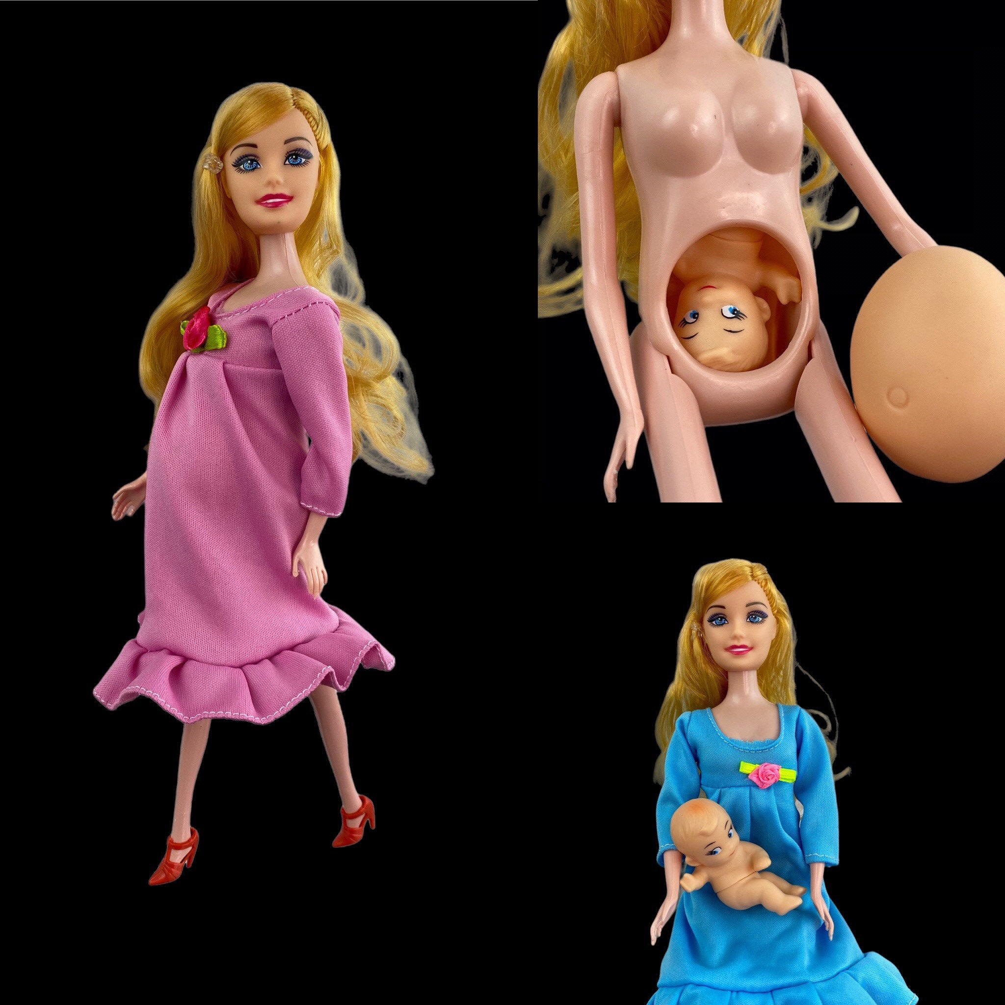 Poupée enceinte grossesse maternité bébé style Barbie femme ou