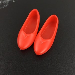 Fashion Doll Curvy Flat Foot Shoes, White Doll Shoes, Red Pink Doll ...