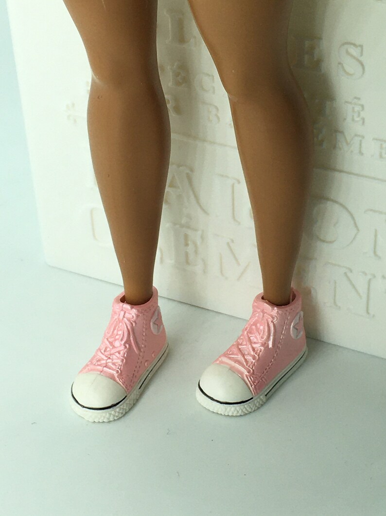 Fits Barbie shoes fits Curvy Barbie tennis shoes pink high | Etsy