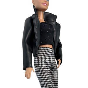 Apatsuki Houndstooth Blouse & Pleated Skirt Set For 11.5-inch Barbie Dolls - Stylish Everyday Fashion