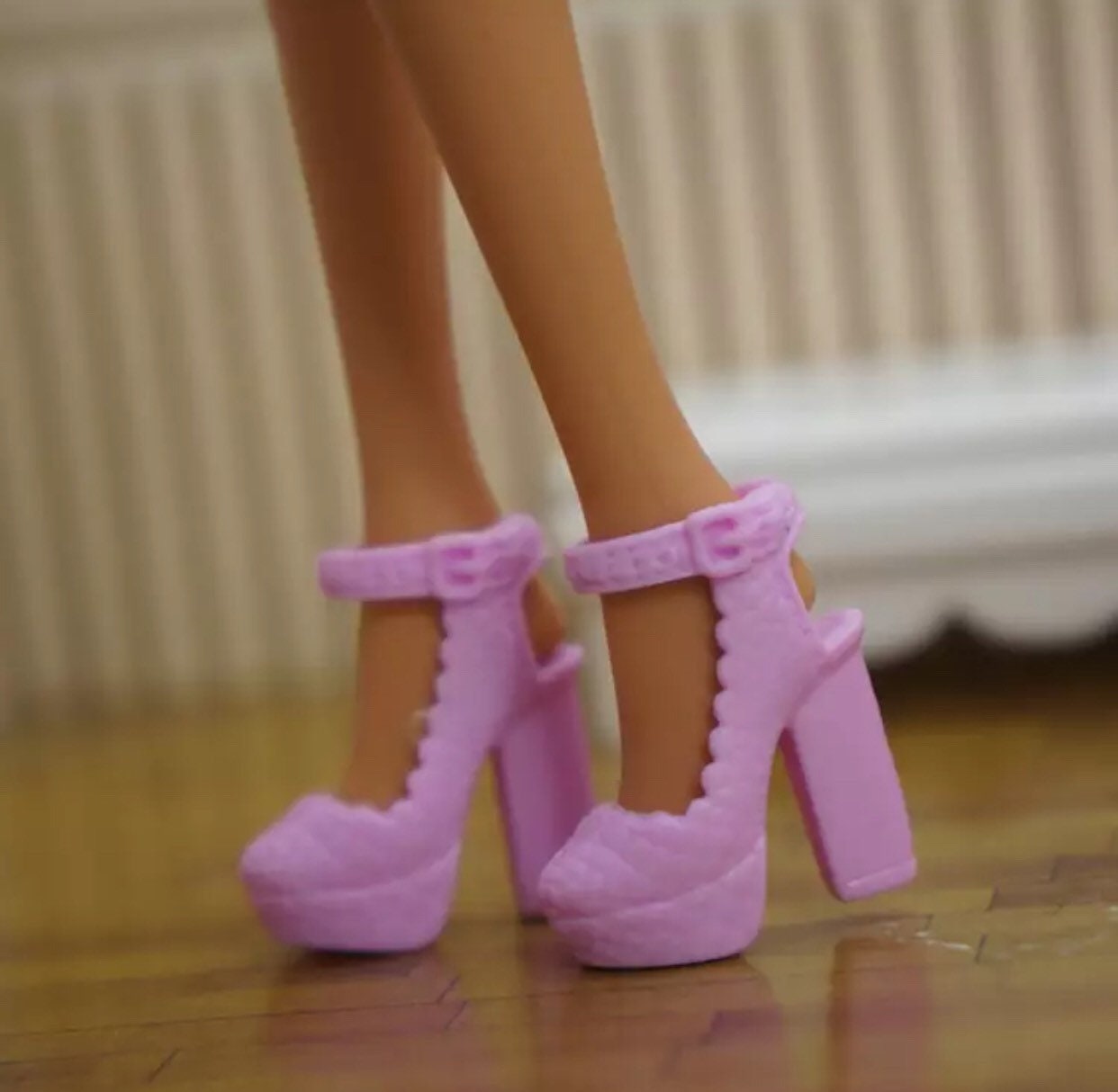 Fits Barbie new styles ornate platform high heels pink | Etsy