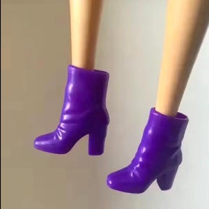 Doll boots, 3 pair set for regular Fashion Dolls,  Brown Black White Glossy Finish boots for Classic and Modern Dolls